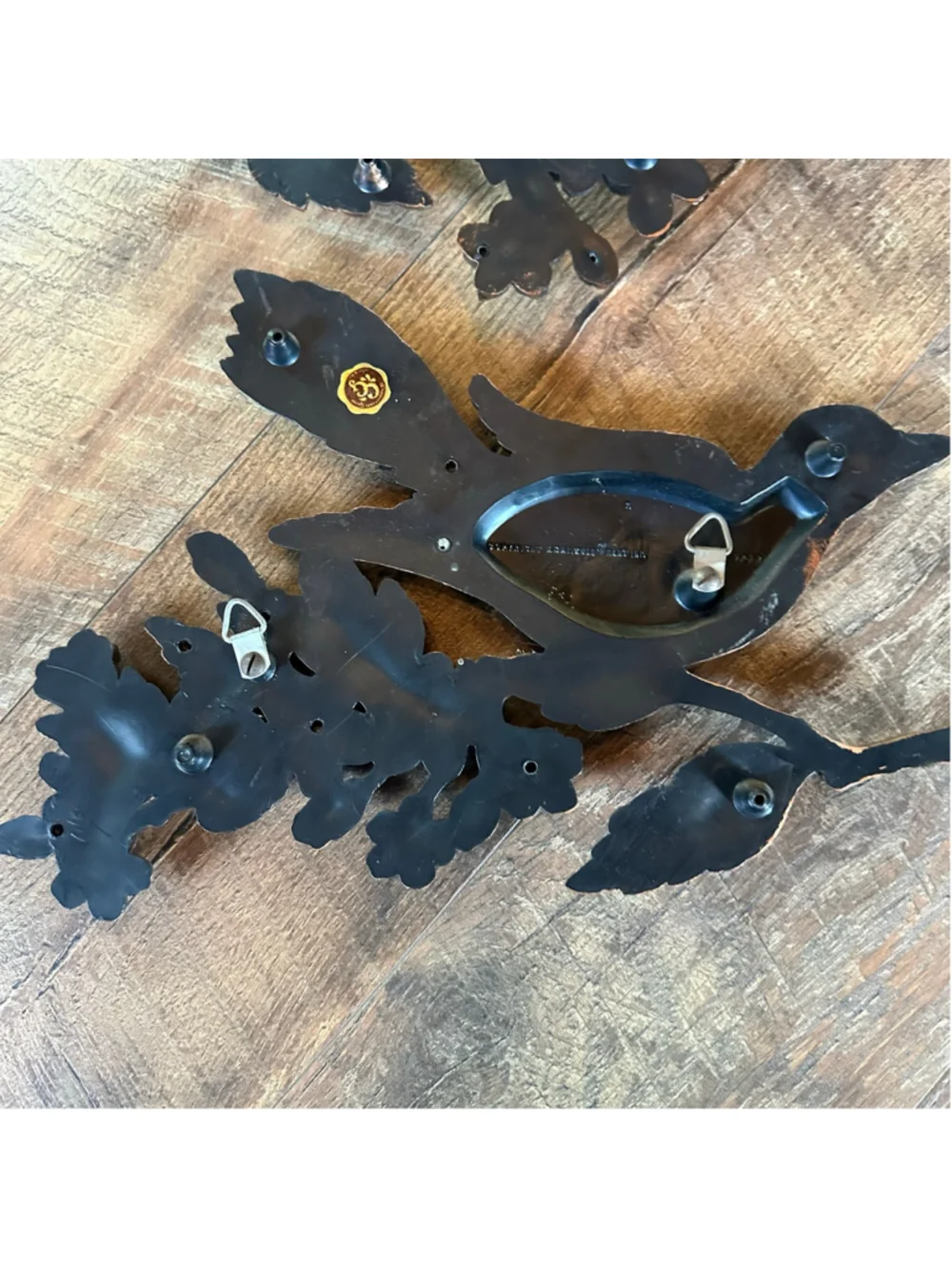 Vintage 1970s Coppercraft Guild Bird Wall Plaques Set of 2 Floral MCM Decor F26